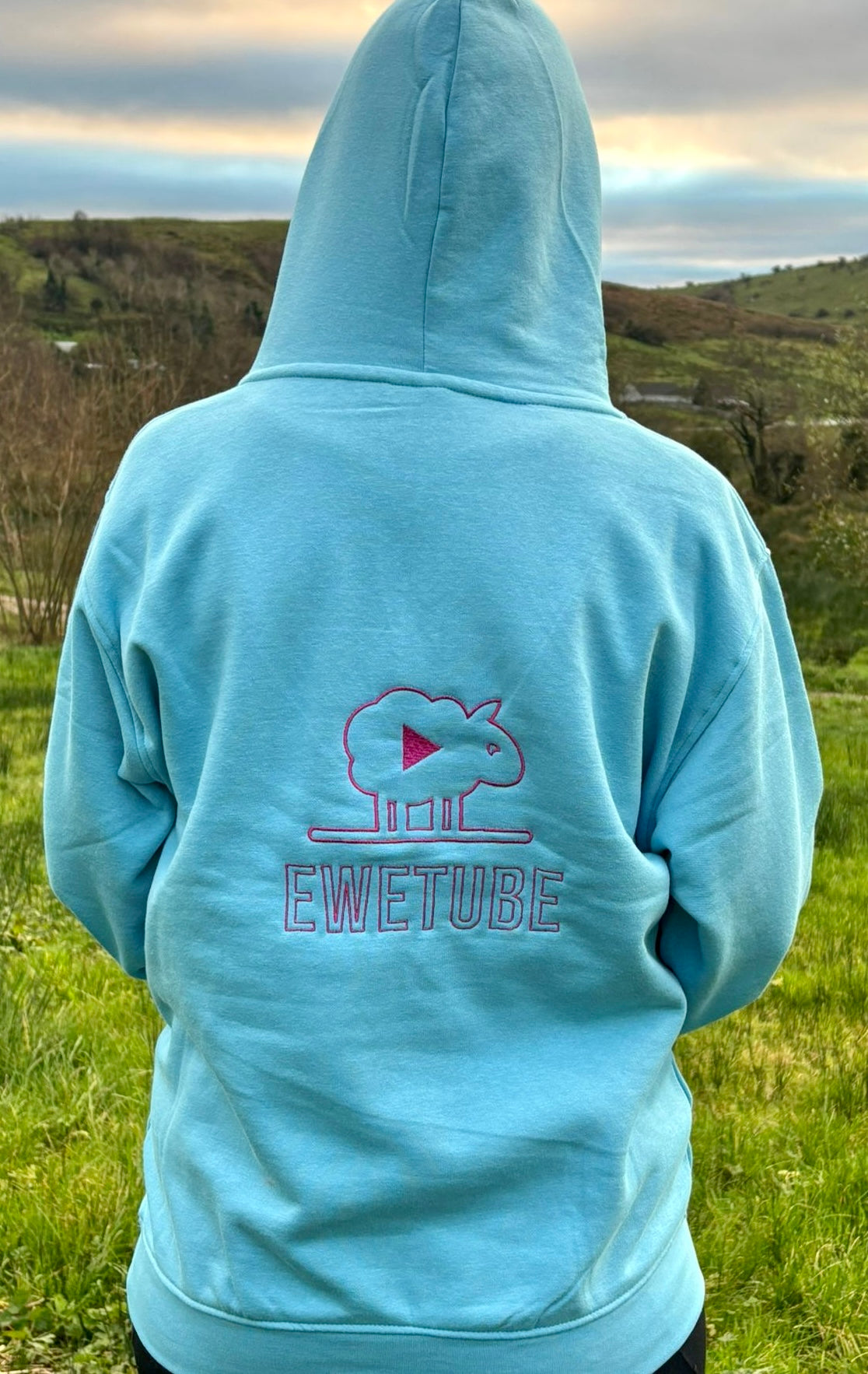 NEW Sky Blue Hoodie - DOUBLE Sided Logo