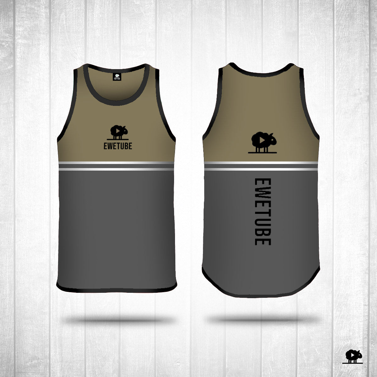 Adult NEW Singlet - Khaki/Grey
