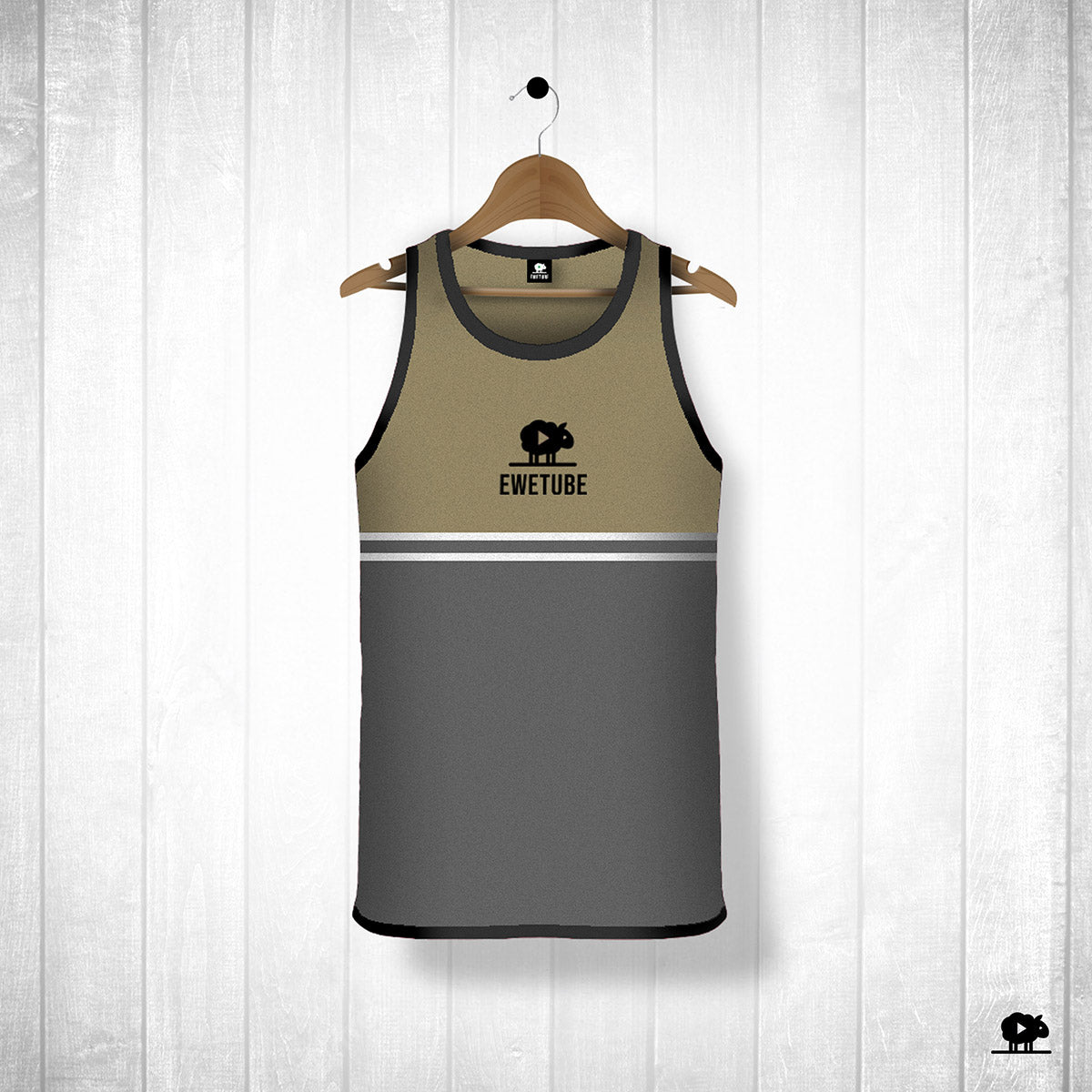 Adult NEW Singlet - Khaki/Grey