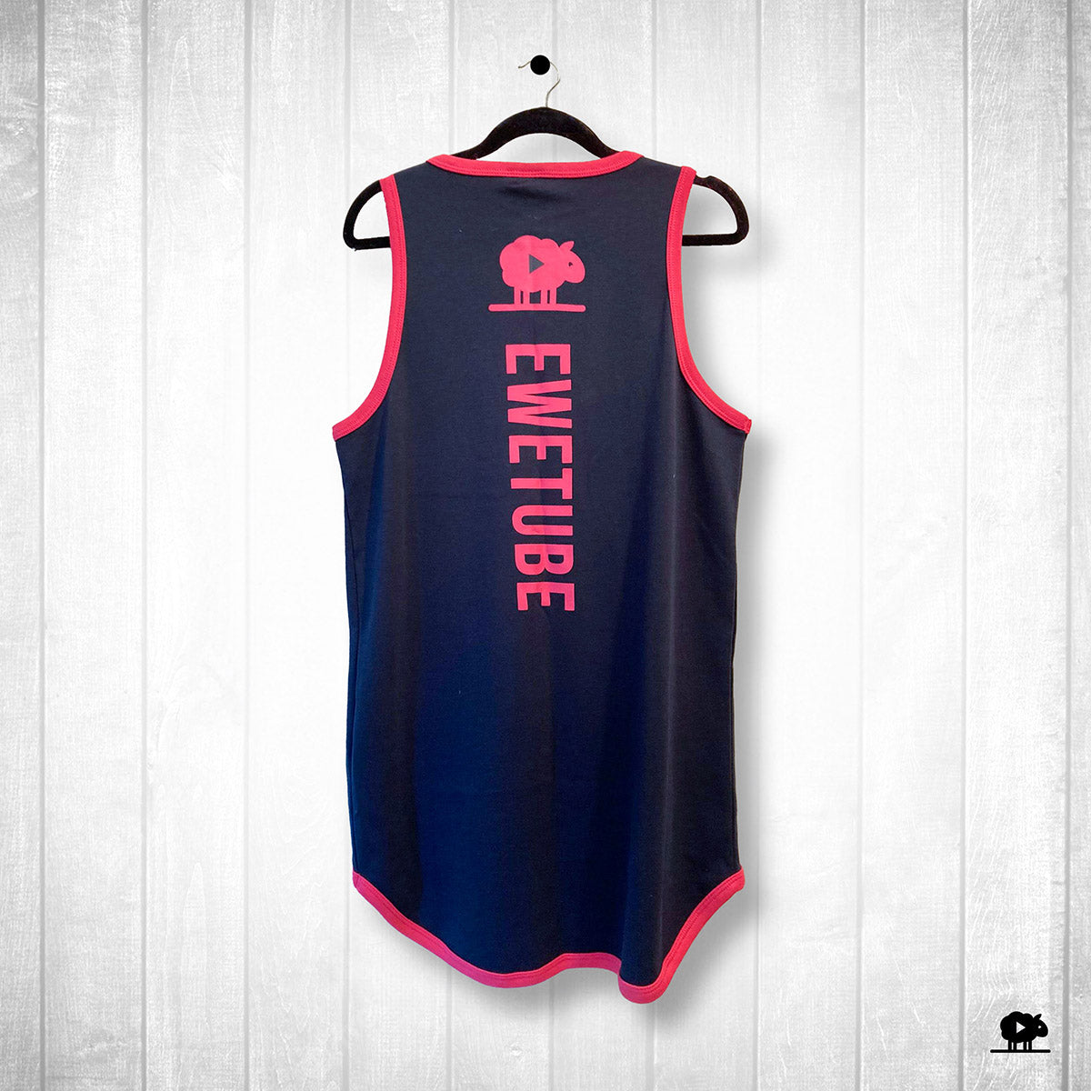 Kids NEW Custom Singlet - Navy/Pink