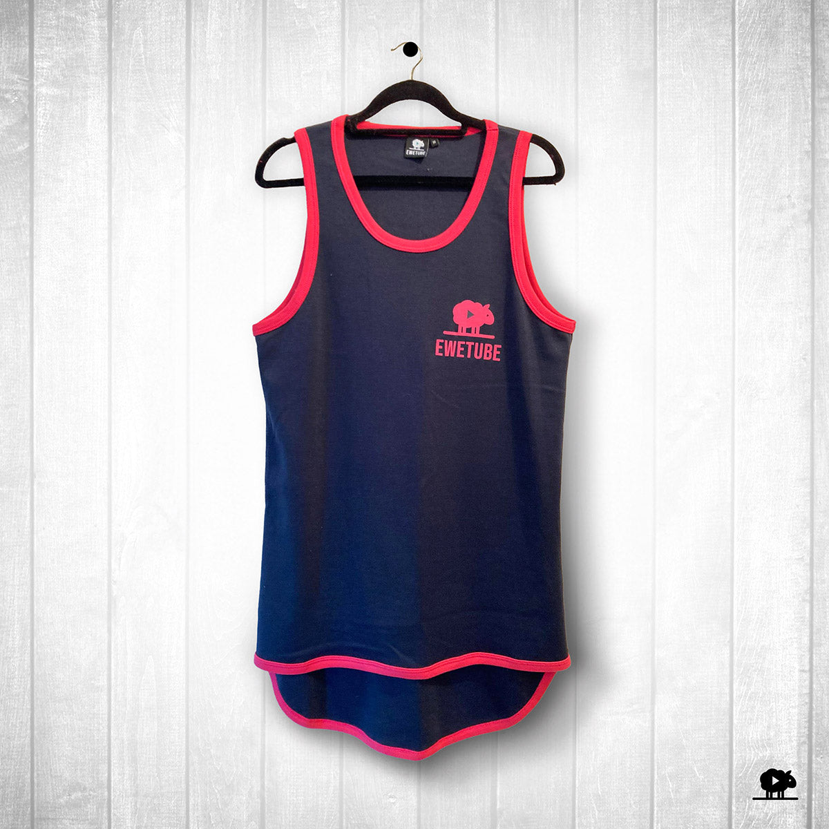 Kids NEW Custom Singlet - Navy/Pink