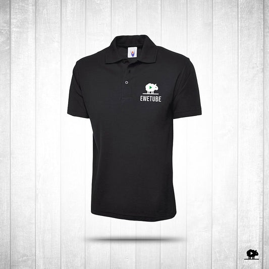 Mens Printed Polo Shirt - Black