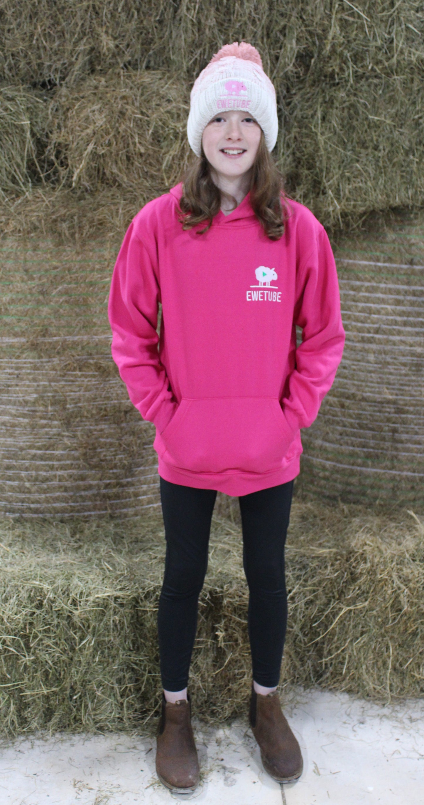 NEW Kids Pink Hoodie DOUBLE Sided Logo